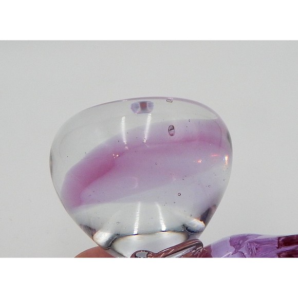 Art Glass Pink Dolphin on Ball Paperweight Desk Figurine 7 Inch - Picture 13 of 14